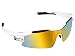 Poshei P04 Polarized Sports Sunglasses with 5 Set Interchangeable Lenses for Biking Fishing Running Driving Golf Baseball (White&Black)