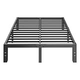 MAF Full Size Bed Frame 14 Inch Heavy Duty Metal Platform BedFrame with Black Steel Slat Support Noi
