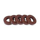 HEROFFIX Universelle Öldichtung TC Doppellippe mit Stahlfeder Dichtungsring Rotierende Wellendichtung 22x42x10mm Hochdruck FKM Gummi Braun 5 Stück