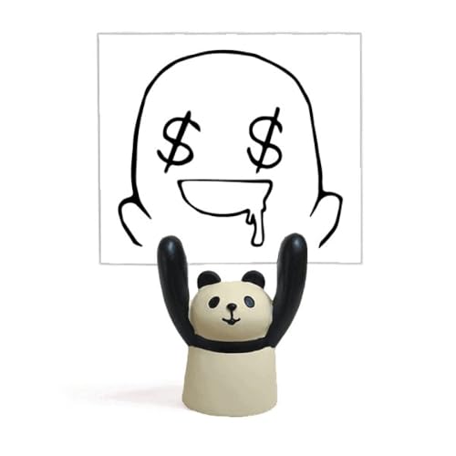 Support pour mémo panda noir pour décorer un bureau enfant