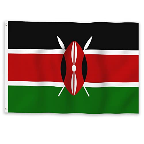 Drapeau du Kenya grand format 1,2x1,8 m pour décoration de fête - 2