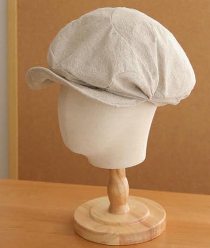 Gorra tipo boina plisada de lino y algodón para mujer miniatura 2