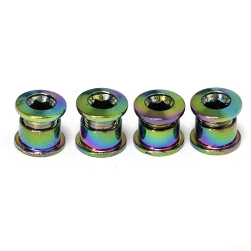 Set di 4 viti per corona per bici, 5 pezzi, bulloni doppi per corona in acciaio 10B21 con diametro di 7 mm per un fissaggio affidabile della corona sulle biciclette (4 pezzi)