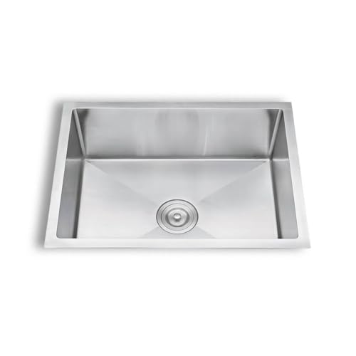 INGUZ | Fregadero Cocina 50x40 cm | Bajo Encimera o Sobre Encimera, Fácil Instalación | Fregadero Acero Inoxidable con Filtro de Drenaje y Válvula Click Clack en Latón | Fregadero de Cocina | Acero