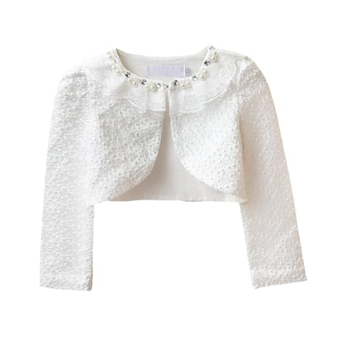 Tidecc Bolero-Strickjacke für kleine Mädchen, langärmelig,...