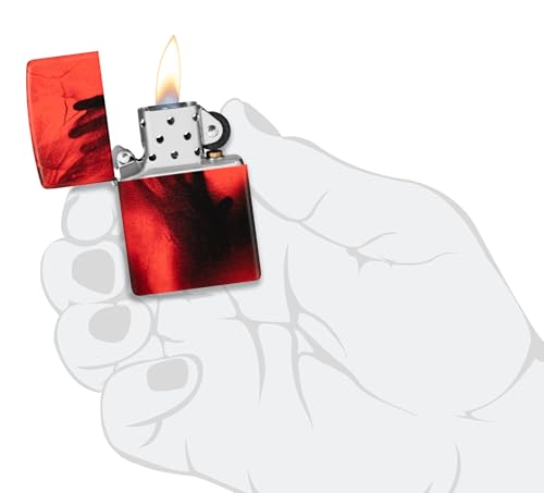 Encendedor Zippo Creepy Skull and Hand Rojo miniatura 3