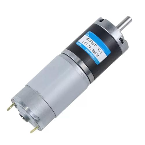 YPEZASDLW Motorreductor planetario de CC Alto par, 36-555 máx. 100 kg/cm, Velocidad Ajustable e invertido(12v 6mm,160rpm)
