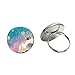 Moda El Principito con Fox Rose Moon Star Ring Fairy Tale Cartoon Impreso Silver Plated Glass Dome Niños Anillo