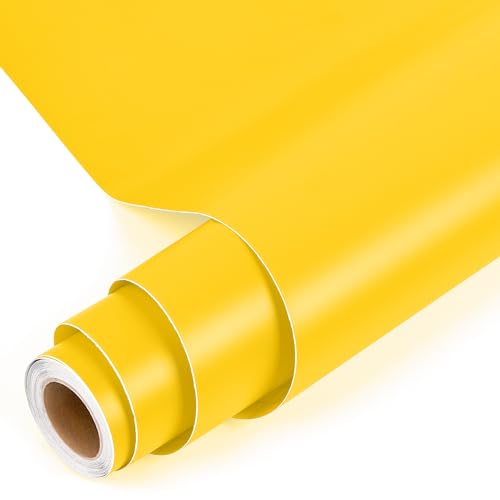 Prime Vinyl Permanent Vinyl - Matte Yellow Adhesive Vinyl for All Cutting Machine, 12" x10 FT Permanent Outdoor for Decor Sticker, Home Decal, Scrapbooking, Signs
