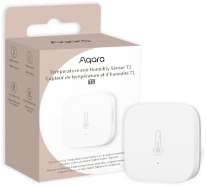 Aqara Temperature and Humidity Sensor T1, Wireless Thermometer Hygrometer for Home Automation, Remote Monitoring, Requires Aqara Hub, Zigbee 3.0, Works with Apple HomeKit, Alexa, IFTTT