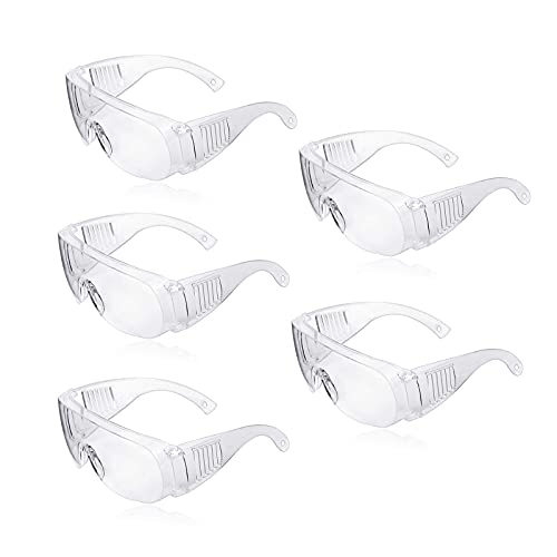 Silent-Qiaoyou 5 Stück Schutzbrille,Schutzbrille Arbeitsschutzbrille Schutzbrille Brillenträger Lndustriebrille Augenschutz Schutzbrille Arbeitsschutzbrille für Brillenträger – Bild 8