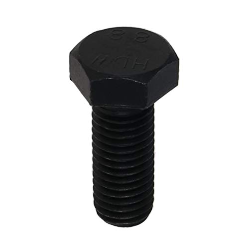 Image of Carbon Steel Hex Screw Bolts Hex Drive Fastener Rustproof Fully Threaded Metric Cap Bolts Black M14x35mm 5Pcs