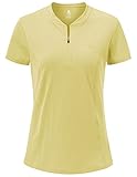 Diseño: un polo de corte clásico, manga corta, ajuste entallado, solapa de cremallera de 1/4 con cuello alto que proporciona una silueta moderna de golf y un aspecto femenino en el campo.