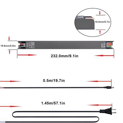 Image of 12V 60W LED Driver, Ultra Thin 2cm /0.78in Width Low Voltage Transformer, AC 100-130V to DC 12V 5A LED Power Supply,IP30 NO Waterproof for Indoor LED Strip