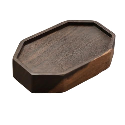 YXINAER Handgefertigter Teekannenhalter aus Blackwood-Holz, Pflaumenblüte, Trockeneinweichplattform, kleine Teegeschirrstütze Massivholz, Geschirrzubehör Topfuntersetzer Metall(B-19X11.8X3.8CM)