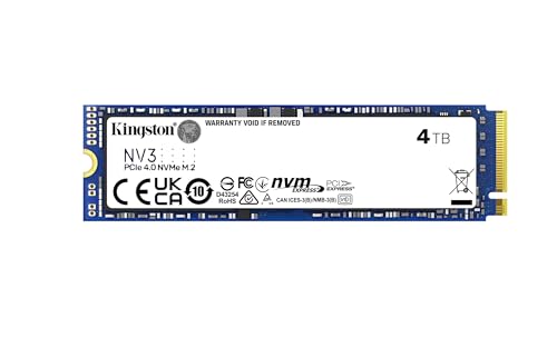 Kingston NV3 NVMe PCIe 4.0 SSD Interno 4TB M.2 2280-SNV3S/4000G