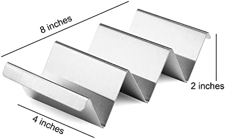 Taco Holders 4 Packs - Stainless Steel Taco Stand Rack Tray Style, Oven Safe for Baking, Dishwasher and Grill Safe