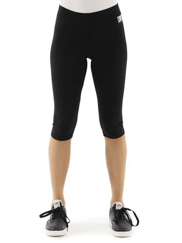 Leggings de algodón elástico Leone Basic para mujer en color negro regular