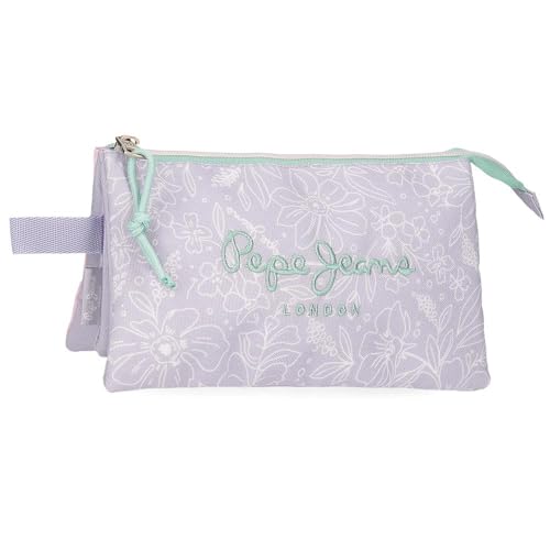 Pepe Jeans Renata Estuche Triple Morado 22x12x5 cms Poliéster by Joumma Bags