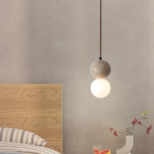 Lampes suspendues réglables en travertin jaune pour luminaire chambre créatif