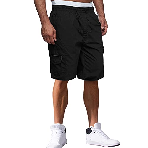 Bwdbhd Men's 5" Gym Workout Shorts,Fitted Jogging Short Pants For Bodybuilding Running Training With Zipper Pockets Mens Shorts 9 Inch Inseam #1 Zyoptiop Black #TOP4