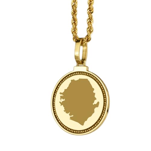 Pendentif Sierra Leone en argent gravé et plaqué or LKBEADS de qualité supérieure