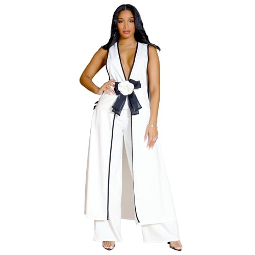 Women's Casual Suits Y2k Fashionable 2-Piece Suit Sleeveless Suit Vest Dress Business Multi-Pocket Overalls2