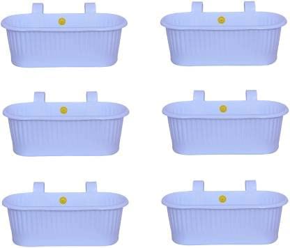VARSHNEY Gardening Plastic Double Hook Railing Planter (White Color Pack of 6 Pieces) (B09VL9YZPB) Amazon Price History, Amazon Price Tracker