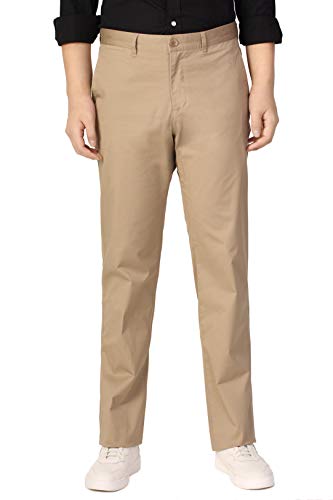 Pantalon chino homme stretch kaki en sergé coupe droite 33W 34L