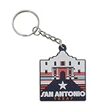 Vagabond Heart San Antonio Keychain - Great PVC Rubber San Antonio Texas Keyring - Purse or Bag Charm - Remember The Alamo Souvenir