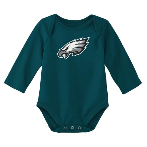 Image of Outerstuff NFL Newborn & Infants 0-24 Months Official Primary Logo Long Sleeve Creeper Bodysuit Romper