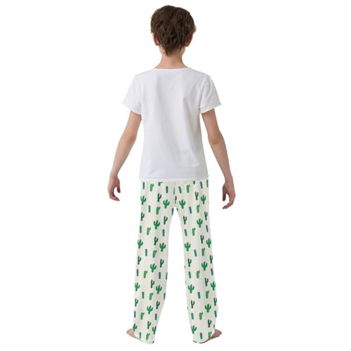 ZZXXB Cacti Boys Long Pants Soft Trousers Elastic Waist Kids Lounge Bottoms with Pockets S-XL3