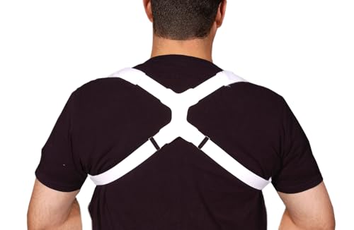 Alpha Medical Adjustable Clavicle Splint Posture Aid - Upper/Lower Back Support - Comfortable Back Straightener for Improved Posture (Medium)