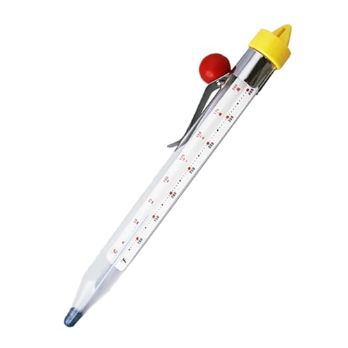 Alipis Termómetro de Cocina de Vidrio Resistente para Alimentos con Clip para Ollas Herramienta de Horneado para Jarabes Colores Surtidos Alta Resistencia Térmica