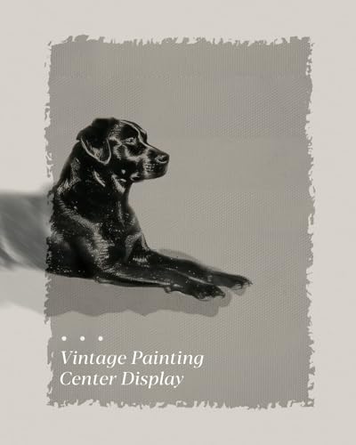 Image of HUARCEY Gold Framed Vintage Wall Art Black Dog Wall Decor Minimalist Animal Art Pictures Room Decor Dog Lovers Gifts Modern Canvas Prints Shelf Artwork for Bedroom Bathroom Living Room 8x10in