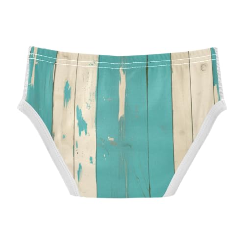 KLL Teal Turquoise Green Painted Wood Toddler Boy Pure Cotton Briefs Underwear Cute Children Undies2