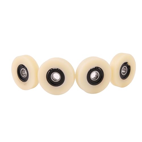 LASANA SMART MACHINES Satz mit 4 Laufrollen mit Kugellager - Nylon Rollen für Palettenhubwagen - Hubwagen Räder Durchmesser 50 mm, Breite 12 mm - Lager 10 mm - Präzise maschinenbearbeitet