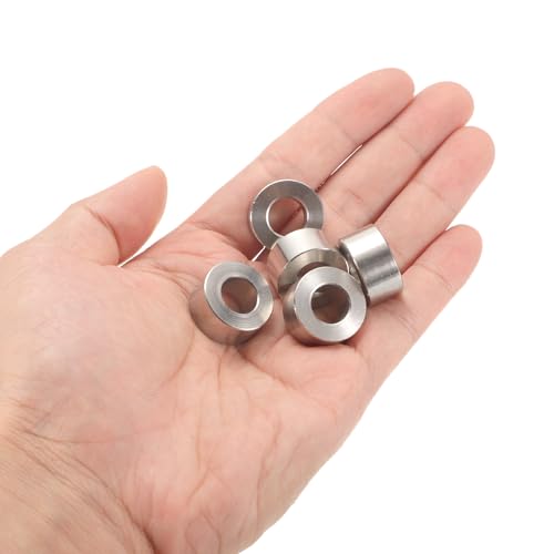 QUARKZMAN 12 Stück Edelstahl-Abstandshalter 10,5 mm Bohrung x 20 mm Außendurchmesser x 10 mm Länge Schraubenbuchse Blanko-Finish Runder Metall-Abstandshalter für M10 Schrauben und Stangen