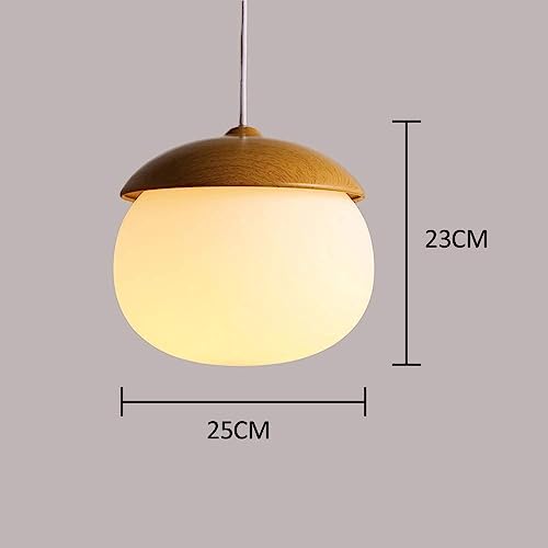 Lámpara colgante nórdica con forma de nuez y cristal esmerilado blanco E27 7