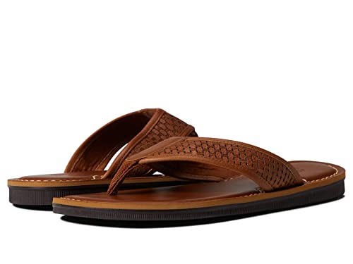 Johnston & Murphy Men's Norris Laser-Weave Thong Tan Full Grain 10 M US