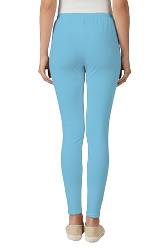 Image of Women's Cotton Lycra Ankle Length Leggings | Regular Rise, Soft 4 Way Stretch Fabric | Casual & Ethnic Wear