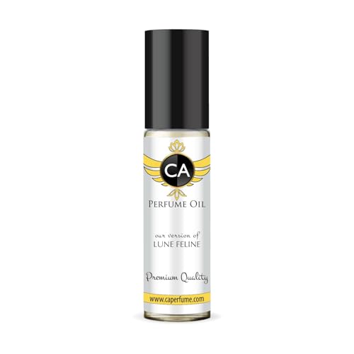 CA Perfume Impression of Lune Feline Unisex Fragrance Oil Amber Vanilla Scent Long Lasting Perfumes for Women &amp; Men Travel Size TSA Ready Mini Parfum Body Oil Roll-on 0.33 Fl Oz 10ml