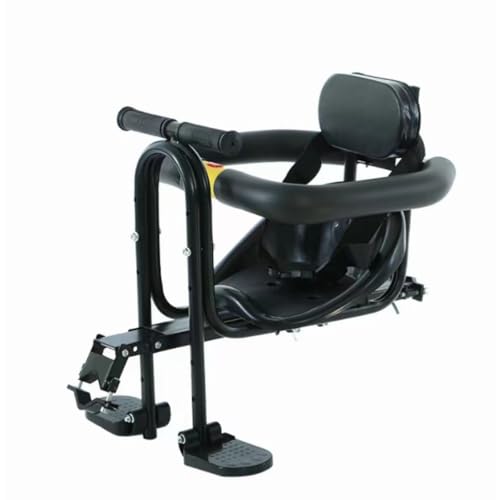 wyazziv 自転車フロントチャイルドシート 子供のせ 安全キャリア 足置き付き 長さ調節 軽量 折畳 8ヶ月6歳 100KG耐荷重 フロントマウント ベビーシート キッズ (第6世代のブラックハードシートボード)