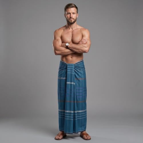 Image of Men's Cotton Lungi | Soft Breathable Wrap Around Lungi | Comfortable Daily & Home Wear for Men