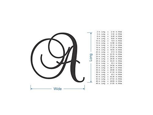 Jess and Jessica Wooden Letter A, 8" Long x 1/4" Thick – Large Wooden Letters for Wall Decor, Unfinished Monogram Cursive Large Letters for Wall Decor or Kids' Nursery Design - Brock Script Font