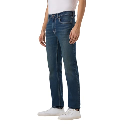 Image of Pepe Jeans Men's Straight Fit Jeans|Mid Rise |Stretchable Fabric| Jeans for Men | Available in Plus Size
