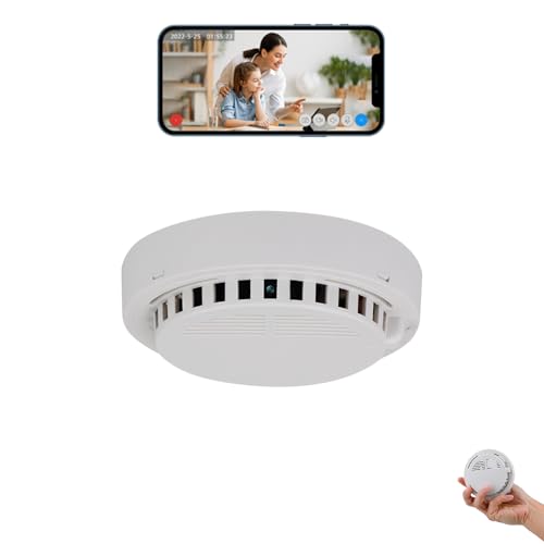 LIZVIE Manual DIY Smoke Detector Hidden Camera, Wireless Hidden Camera Smoke Detector, 2.4G Wi-Fi Smoke Detector Cam with Motion Detection & Night Vision, Ceiling Mount, for Home, Office Security.