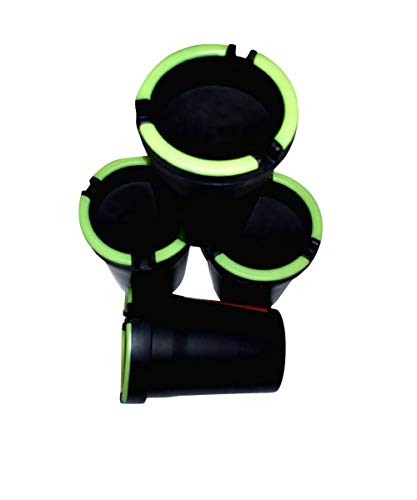 Cotton fly 4 Pack Stub Out Glow in the Dark Cup-style Self-extinguishing Cigarette Ashtray - Butt Bucket -Portable Ashtray Black