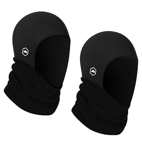 Tough Headwear Ski Mask - Neck Warmer with Helmet Liner Fleece Balaclava Neck Gaiters for Men & Women - Winter Motorcycle Helmet Liner Set of 2