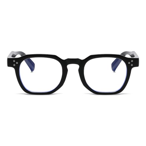 Image of Gleyemor Blue Light Glasses for Men Women, Vintage Mens Glasses Frame Womens Computer Glasses (Black)